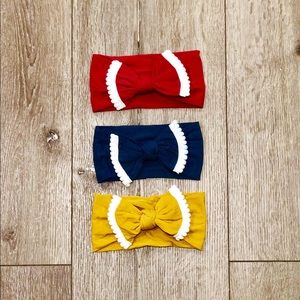 3 Baby headband bows newborn, baby girls & toddler